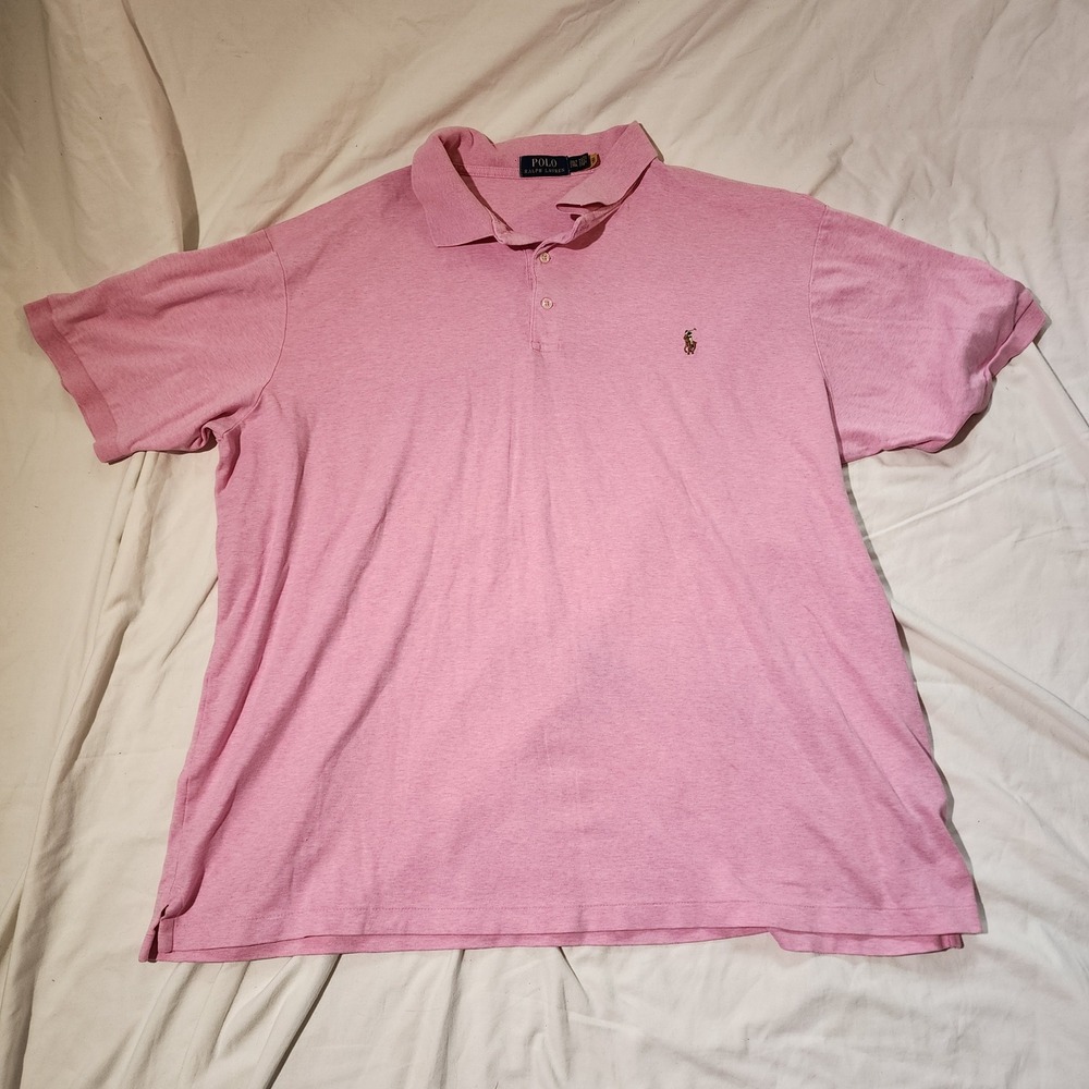 Polo Ralph Lauren Pink Polo Shirt Classic Fit Pony‎ Logo 2XLT
